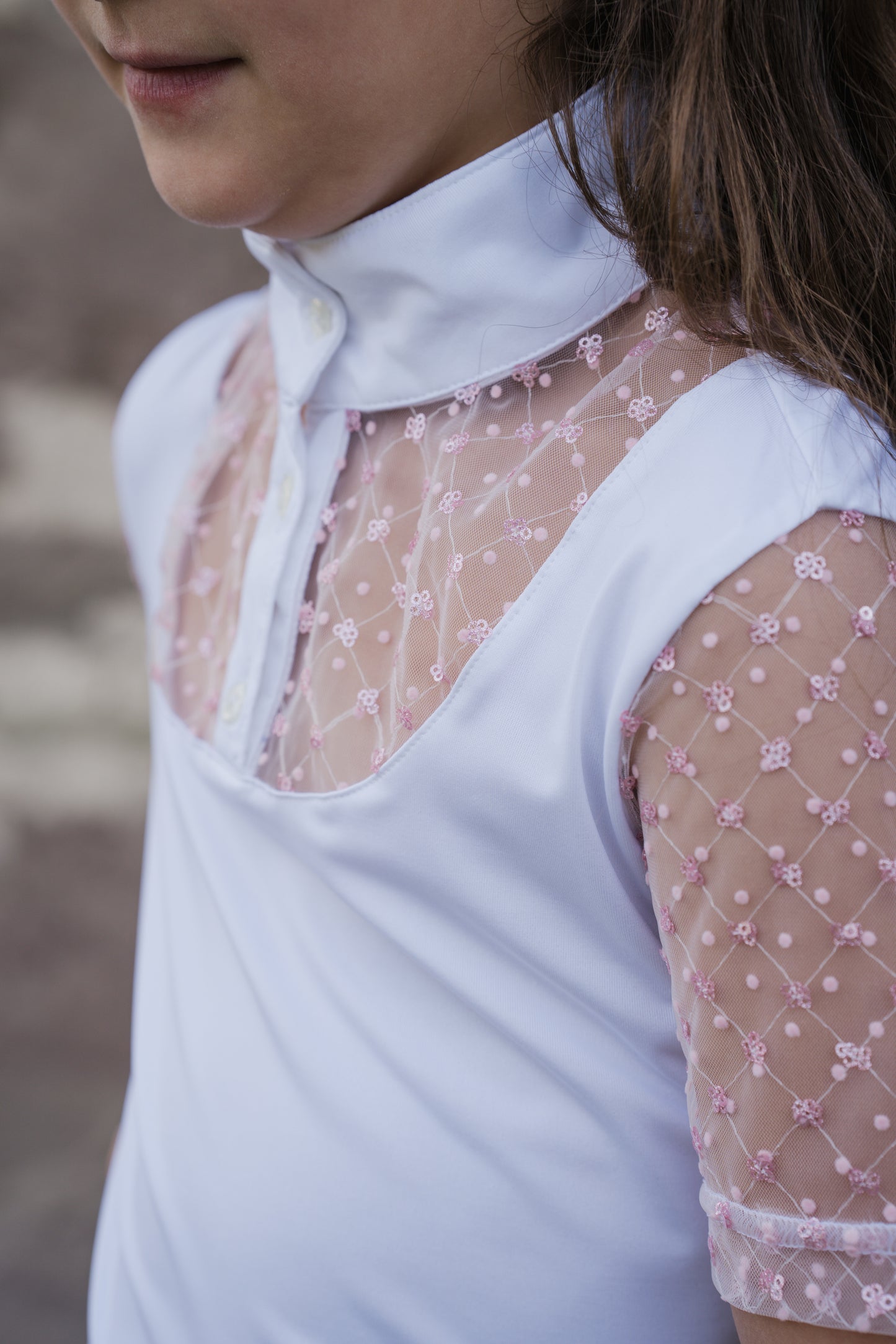 Kinder Turnierbluse kurzarm