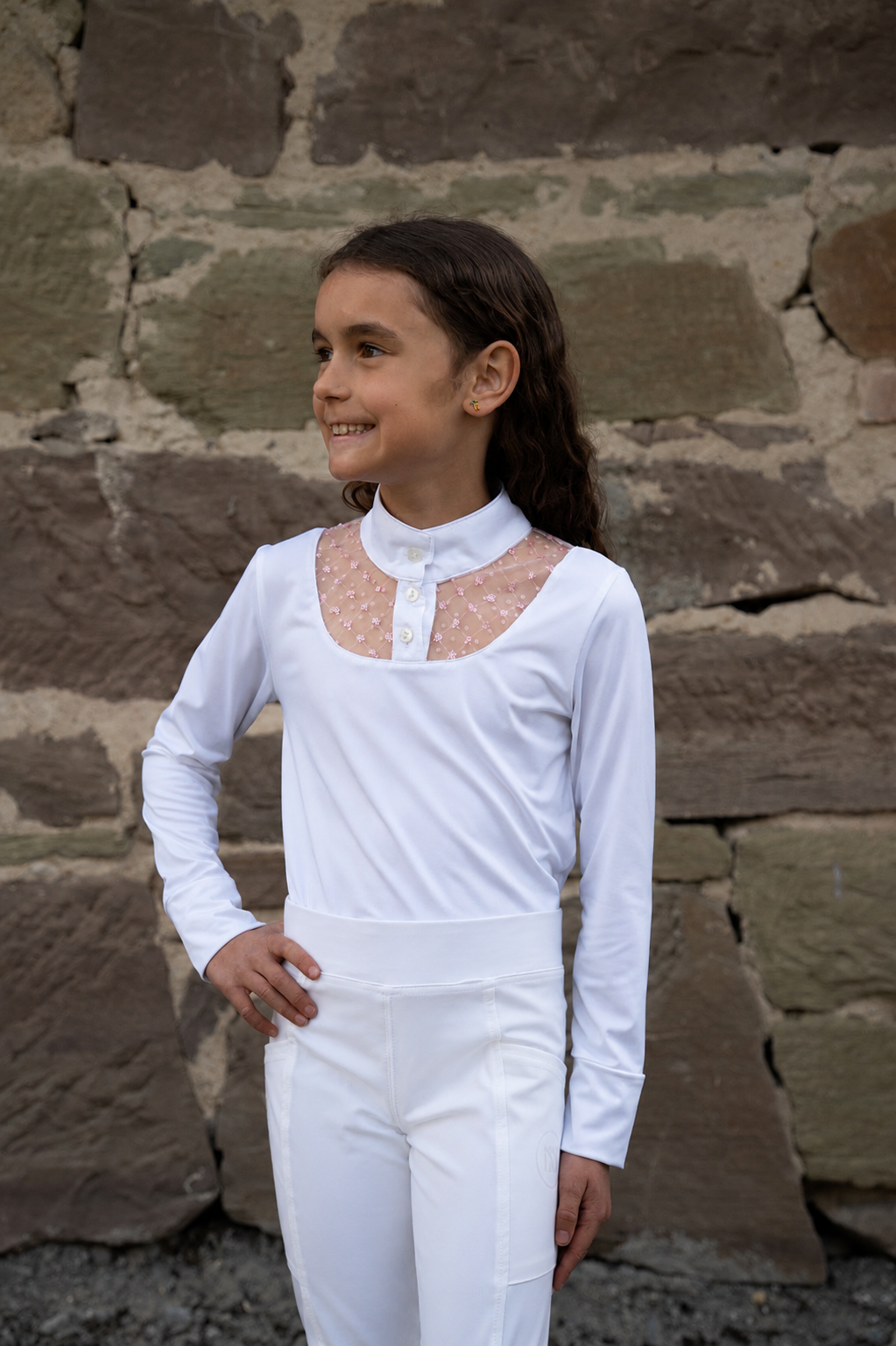 Kinder Turnierbluse langarm